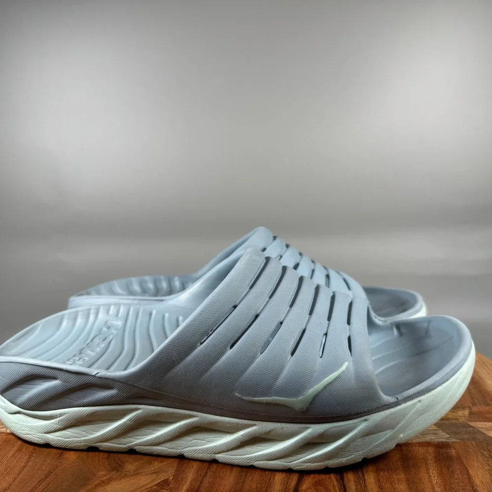 Hoka One One Ora Recovery Slide 2 Mens 9 Blue Fog Grey Athletic Comfort Sandals